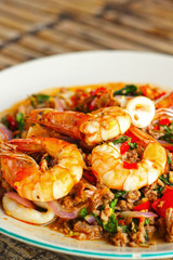 Basil Shrimp and squid.