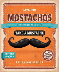 Vintage Mostachos, mustache poster design © Sze Wei Wong