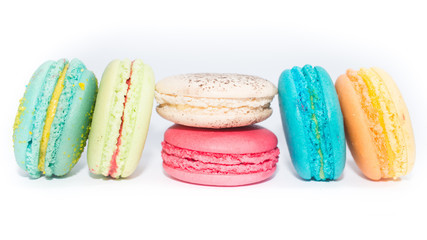 Tasty and Assorted Colorful French Macarons