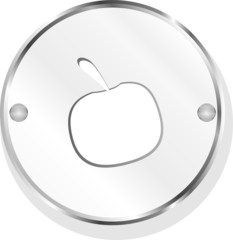 Apple Icon on Metal Internet Button Original Illustration
