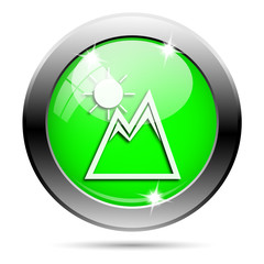 Metallic green glossy icon