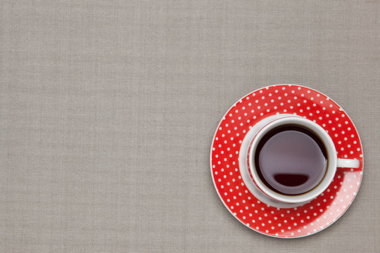 coffee on the table cloth