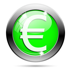 Obraz premium Metallic green glossy icon