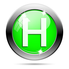 Fototapeta premium Metallic green glossy icon