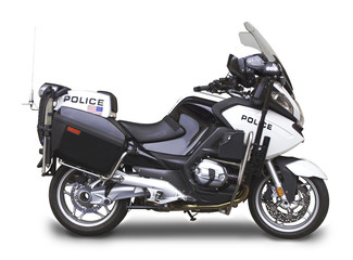 Obraz na płótnie Canvas Police Motorcycle - Side View Angle