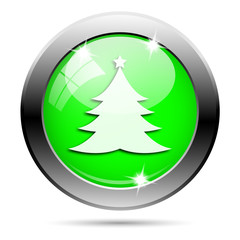 Metallic green glossy icon
