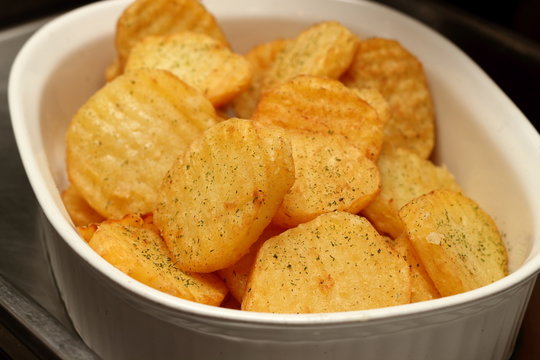 Fried potatoes Warm hot in buffet