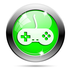 Metallic green glossy icon