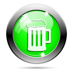 Metallic green glossy icon