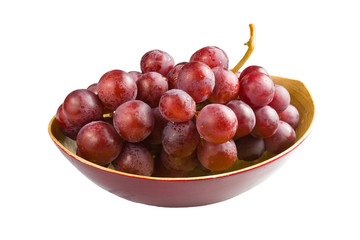 Sweet pink grapes isolated on white background