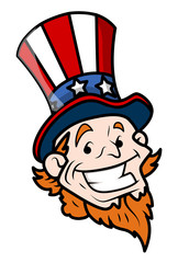 Happy Uncle Sam Cartoon Face