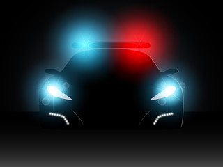 Police car. Vector illustration.