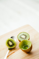 kiwi fruit on chopping