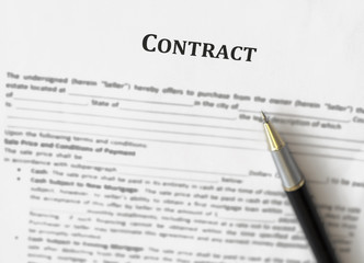 Obraz premium document with signature and pen