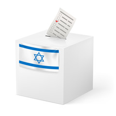 Ballot box with voicing paper. Israel.