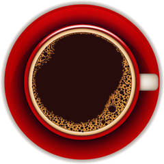 Red cup of coffee isolated