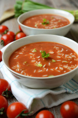 Tomatencremesuppe mit Reis