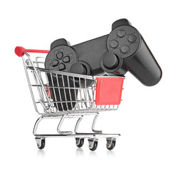 video game controller in trolley