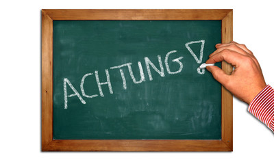 Fototapeta premium Kreidetafel II - Achtung