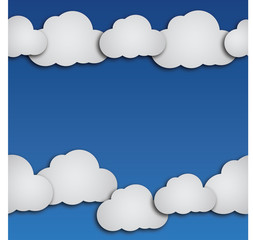 Paper clouds seamless pattern. vector illustration