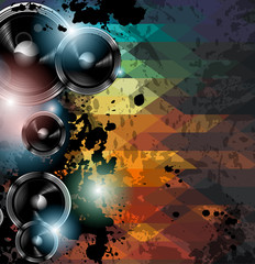 Disco club flyer template. Abstract background to use for music 