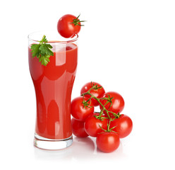 Tomato juice  isolated on white background