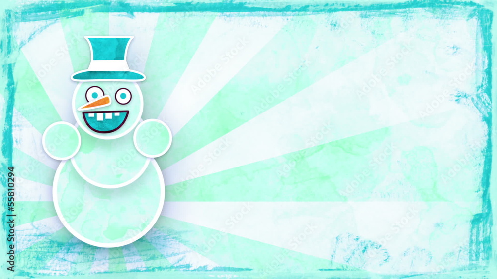 Poster dancing snowman with luma matte loop