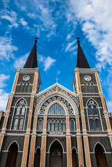 Gothic church at Chantaburi Thailand and blue sky