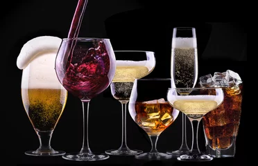 Crédence de cuisine en verre imprimé Bar différentes images d& 39 alcool