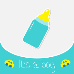 Baby boy bottle. Shower card