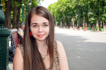 Portrait of a young girl in the park