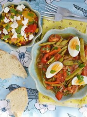 vegetables salad with eggs