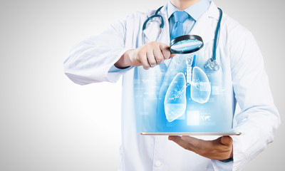 Doctor with tablet pc