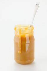 Caramel sauce in jar