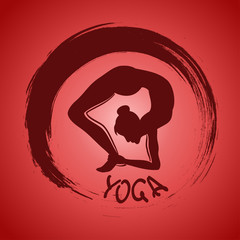Yoga label with Zen symbol