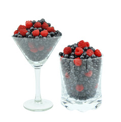 berries in a glass