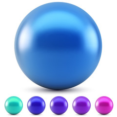Blue glossy ball vector illustration isolated - obrazy, fototapety, plakaty