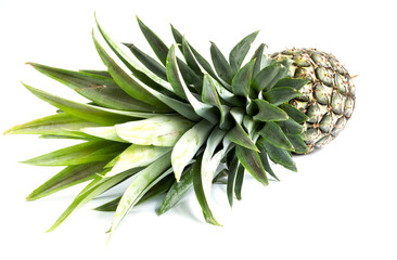 Pineapple on white background with clipping path