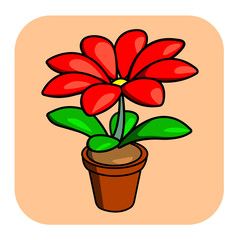 red flower vector