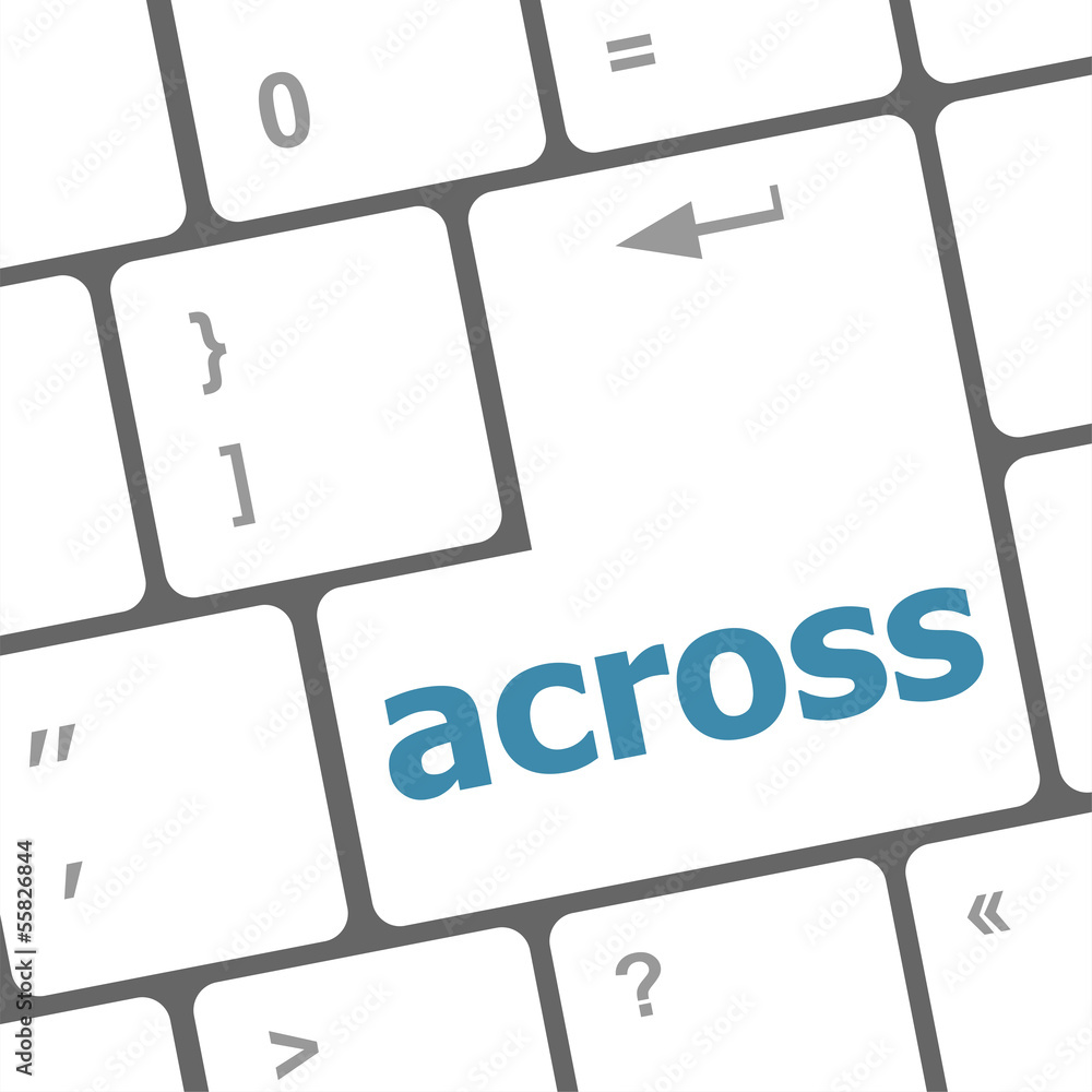 Poster across button on keyboard with soft focus