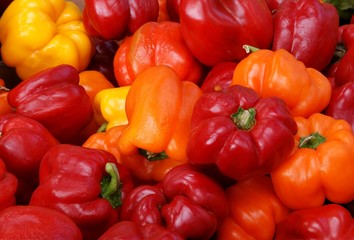 red and orange peppers