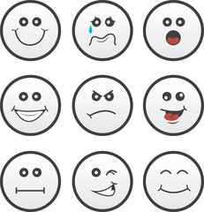 Circle faces in various expressions