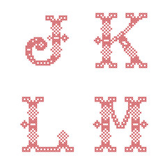 J K L M letters
