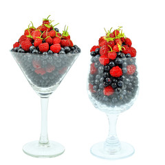 berries in a glass