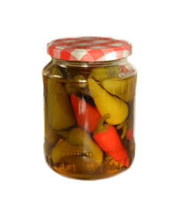 Glass jar with pepper