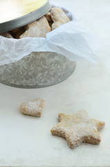 Star and heart shaped homemade ginger cookies