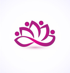 Purple lotus flower  logo vector