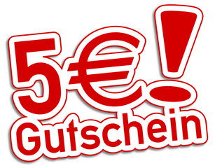Gutschein 5&euro; Euro rot  #130903-svg05