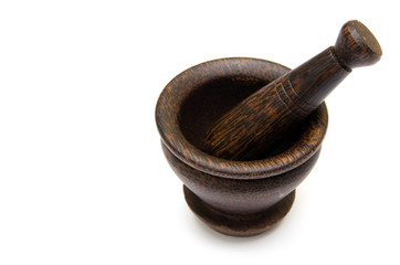 Handmade wooden mortar
