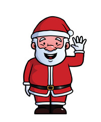 Santa Claus waving happily at the camera